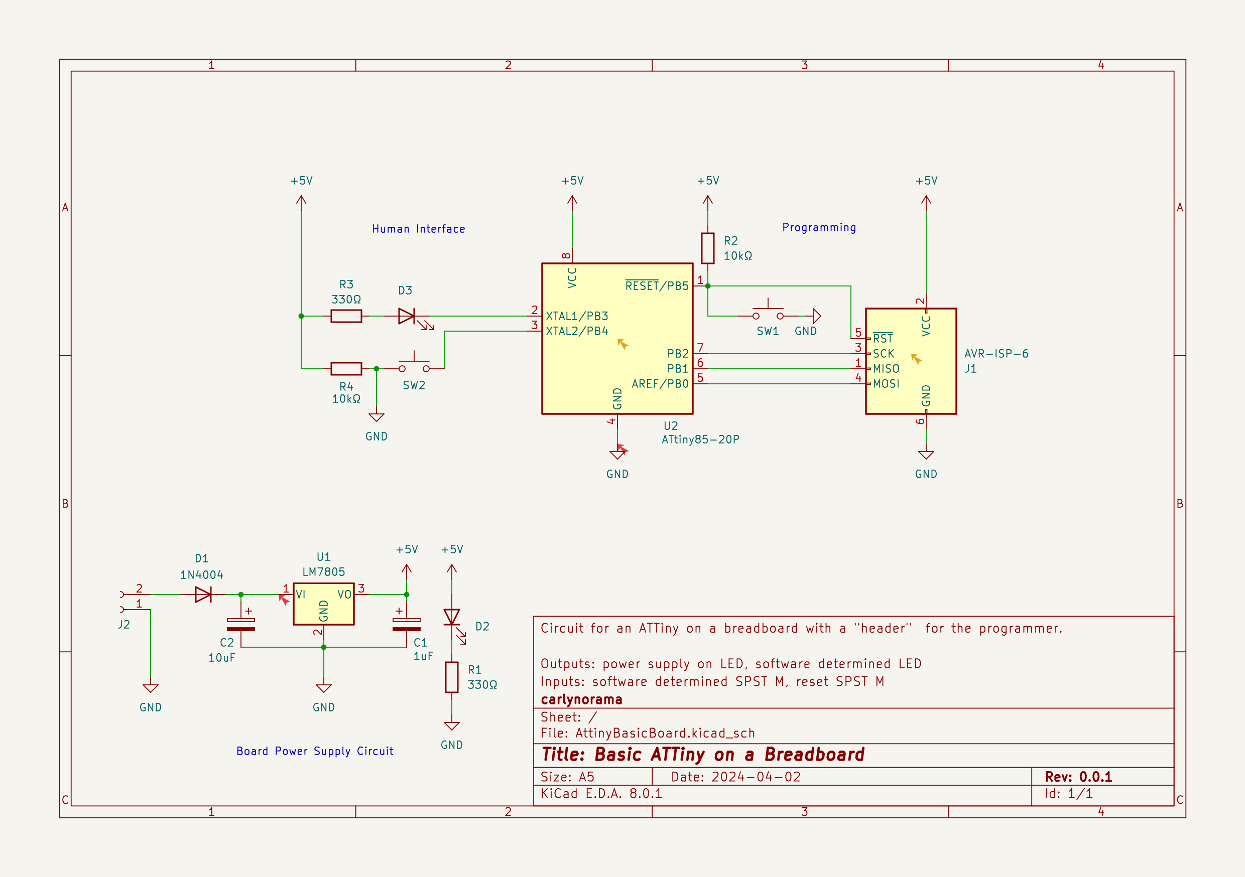 Schematic of the breadboard set up