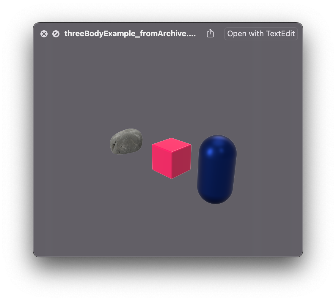 Screenshot of same image (rock, cube capsule), but this time in a QuickView window.